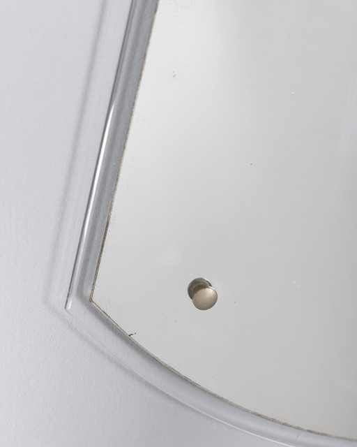 Vintage 1960s glass wall mounted teardrop mirror Italian design