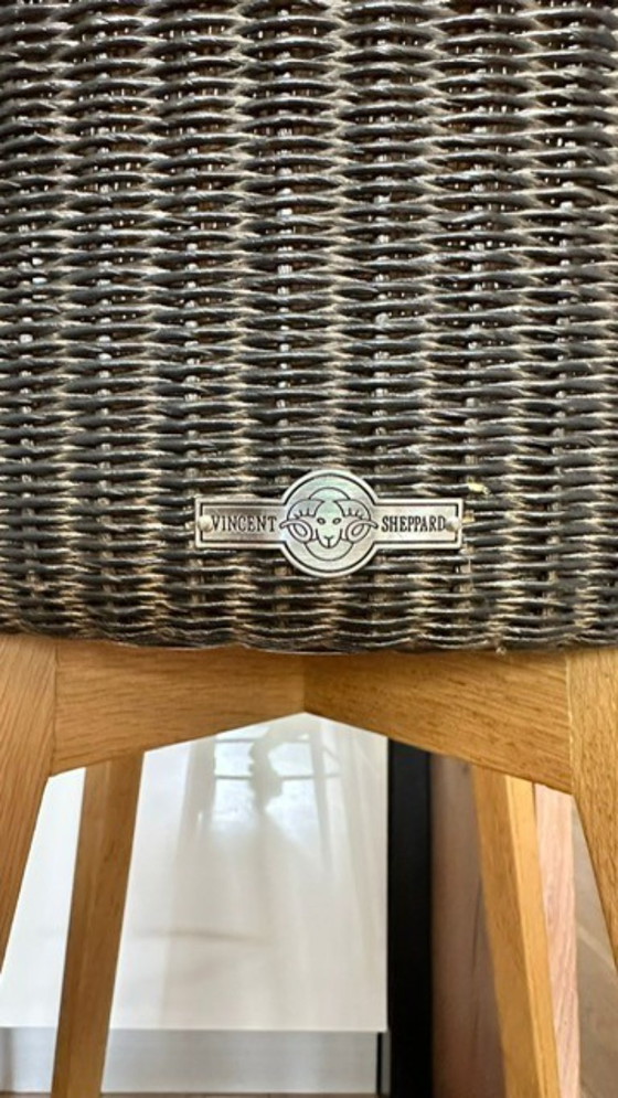 Image 1 of 3x Vincent Sheppard barstoelen bruin/oyster, zithoogte 84 cm