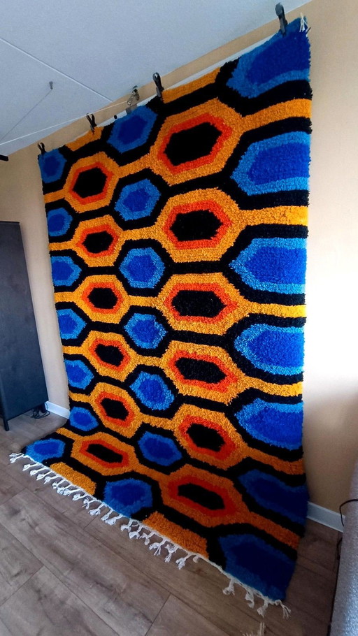 Einzigartiger marokkanischer Wollteppich - 2 x 3 Meter - Retro / Space Age Stil

