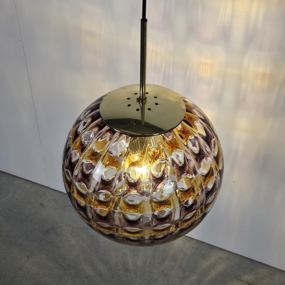 Image 1 of Lampada a sospensione vintage italiana in vetro