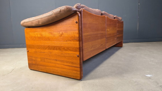 Image 1 of Canapé 3 places en cuir et teck danois, par Mikael Laursen, années 1970