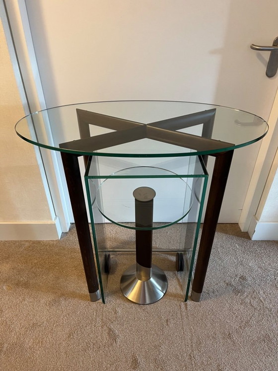 Image 1 of 1991 Fontana Arte , Design Daniella Puppa, set van 3 glazen tafels