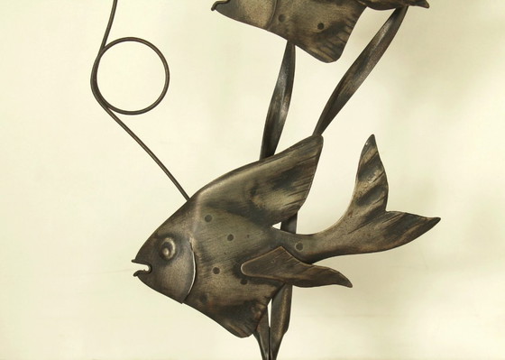 Vintage Metal Fish Sculpture on Rock Base (1960s MCM) – ongemerkt, Decorative Objects (photo 3 of 9)