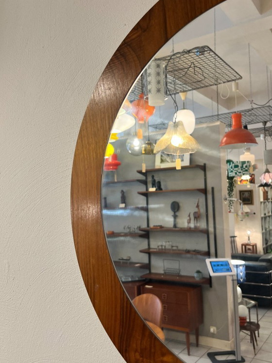 Image 1 of Specchio danese vintage in teak, rotondo, anni '70