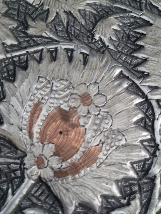 Assiette murale persane, fabrication artisanale Ghalamzani, 38 cm / 1 kg – Décorations murales, Copper (photo 11 of 11)