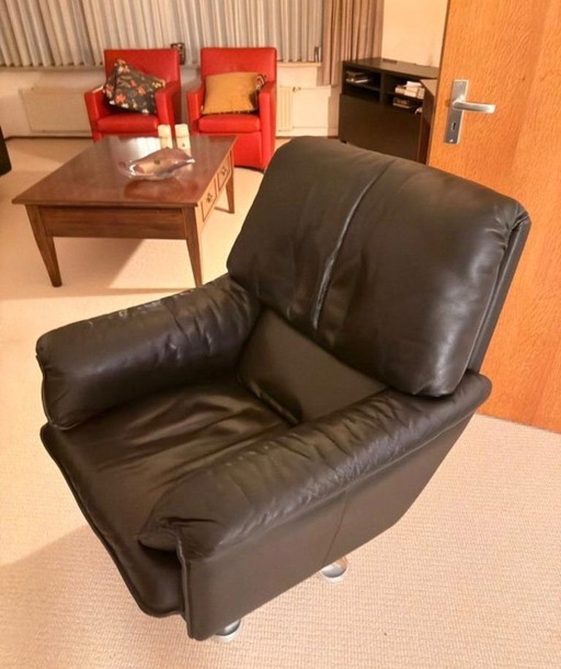 Sillón reclinable de cuero Leolux, giratorio, de primera calidad