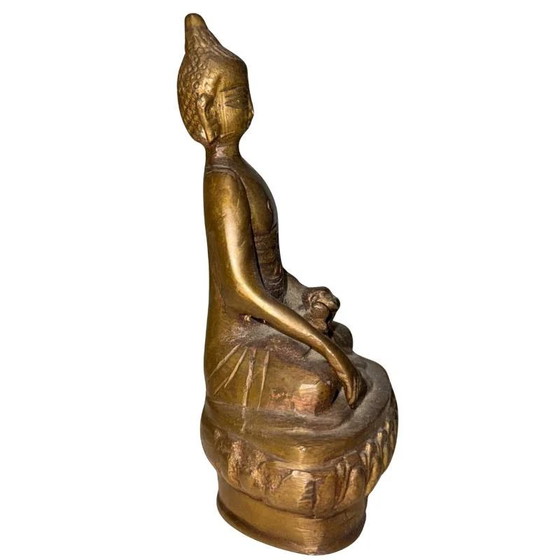 Buda Ladakh Antiguo – Circa 1940 – Bronce Fundido a Mano con Rastros de Dorado – Estatua de Altar Espiritual (photo 3 of 9)