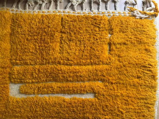 Grand tapis marocain à poils longs orange safran – Wool (photo 4 of 10)