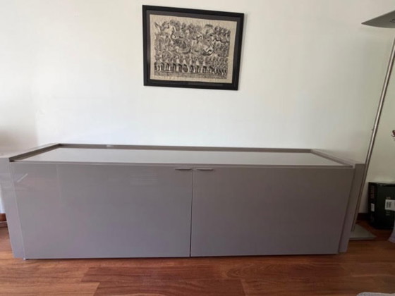 Image 1 of Crozatier sideboard/display case in taupe varnished color