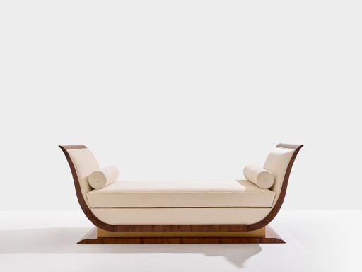 Maison Dominique attr. Daybed palissandre sycomore velours années 1940