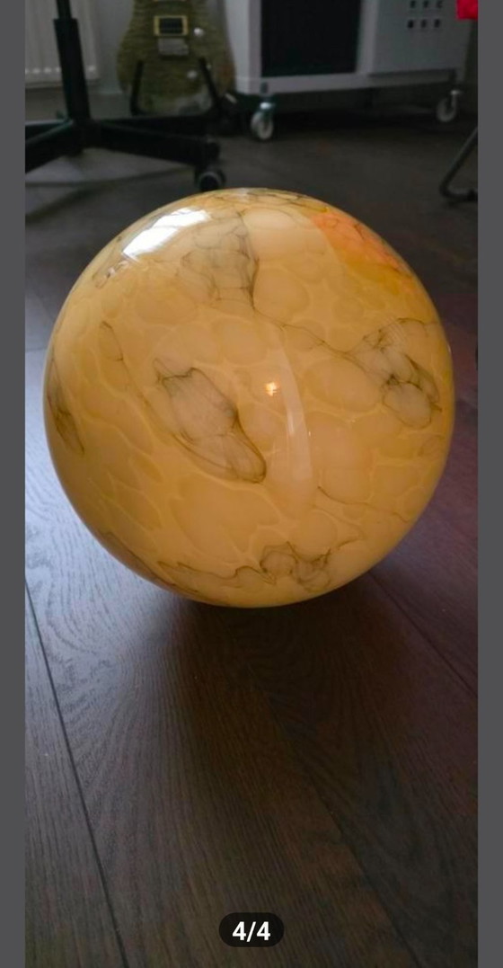 Image 1 of Art Deco Pendant Lamp with Marbled Opaline Glass