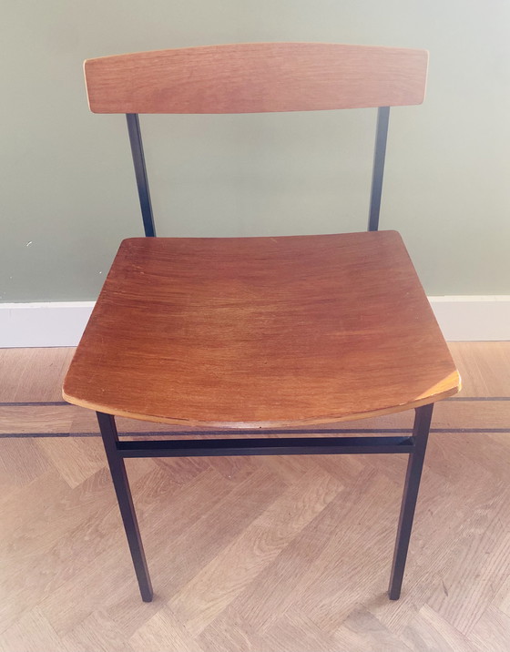Image 1 of Auping Carelle 552 designstoel 50s - Nero metaal met teak