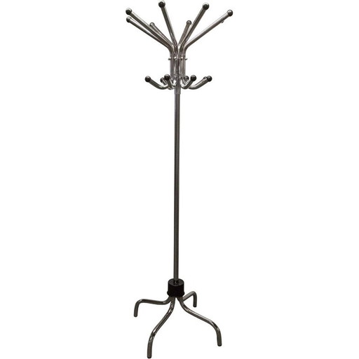 Appendiabiti vintage a forma di pappagallo in metallo cromato, 1960