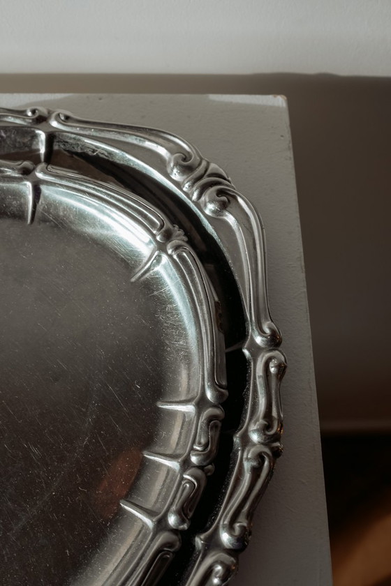 Image 1 of Set of 2 vintage stainless steel serving dishes