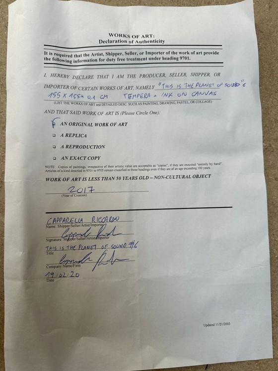 Image 1 of Voici la Planète du Son n° 6 - Peinture sur toile - par Riccardo Capparella