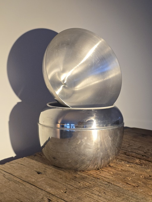 Vintage-Eiskübel aus Aluminium, Birnenform 🍸 70er Jahre / Weltraumzeitalter