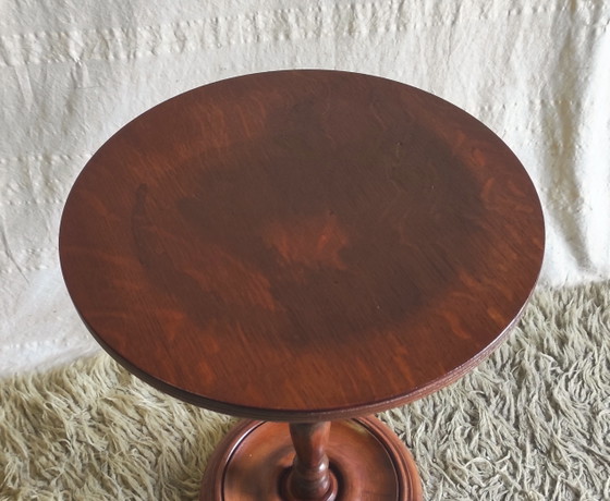 Image 1 of Guéridon Art-déco en bois massif - mid. XXeme