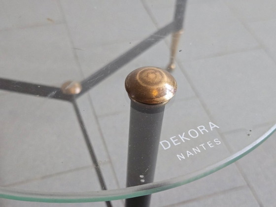 Image 1 of Tavolino da caffè vintage anni '50, espositore da negozio Dekora Nantes, stile rockabilly anni '50.