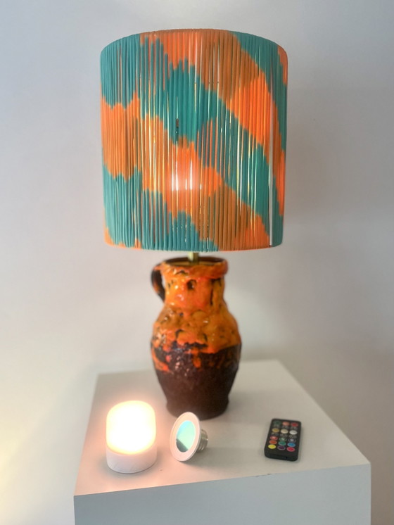 Image 1 of Wireless vase lamp from West German Pottery – Fat Lava Jug | Pop Weave Collection