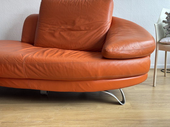 Image 1 of Set di divani in pelle arancione vintage