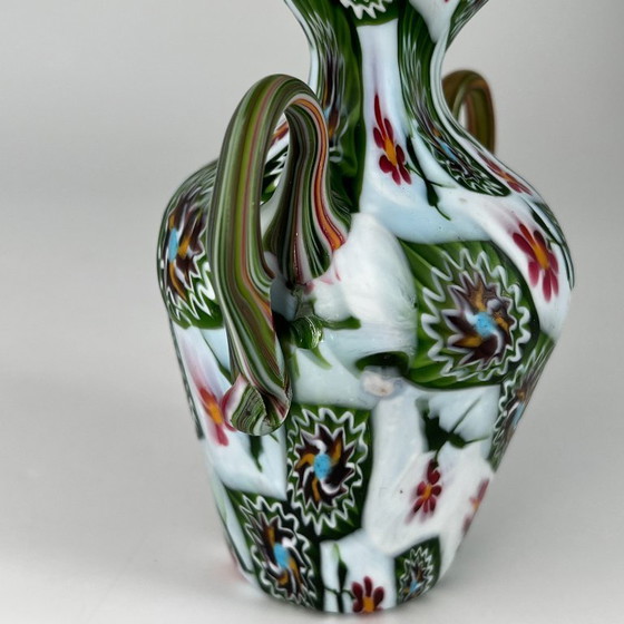 Image 1 of Vintage Murano Millefiori glass amphora – attr. Fratelli Toso