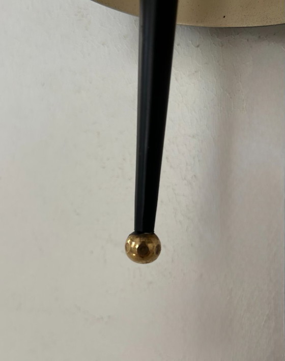 Image 1 of Vintage Jaques Biny wandlamp, zwart messing en perpex, Frankrijk 1960