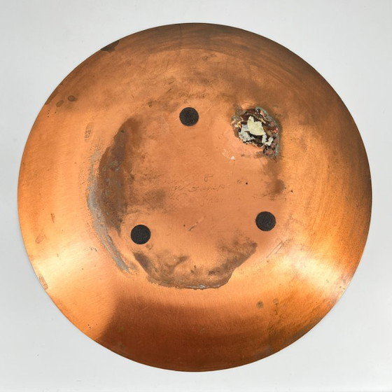 Edwards Star firmado para Gump’s San Francisco – Plato de Cobre Esmaltado Mid-Century – Objetos decorativos (photo 4 of 13)