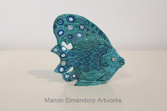 Image 1 of Unique Hand-Painted Tropical Fish Figurine Signed