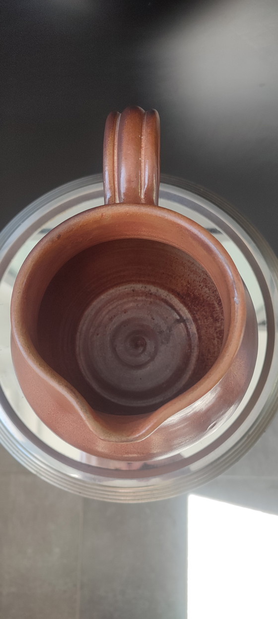 Image 1 of Vintage pitcher signed Les Grottes Dieulefit, 1950