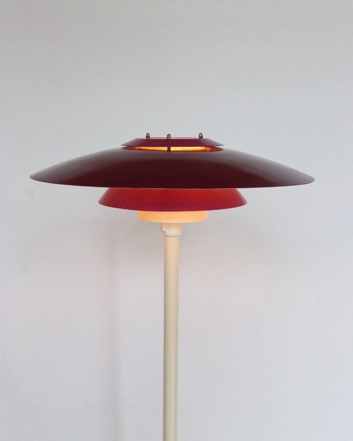Vintage Danish floor lamp, unique colors, bowl lamp