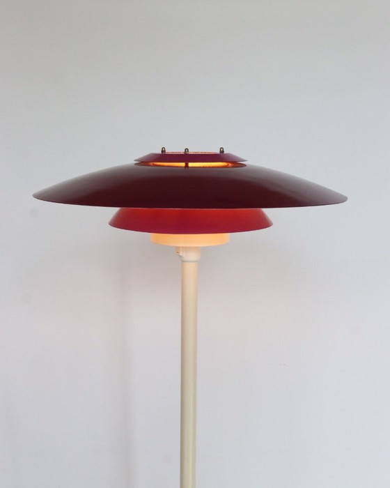 Image 1 of Vintage Deense vloerlamp unieke kleuren schalenlamp