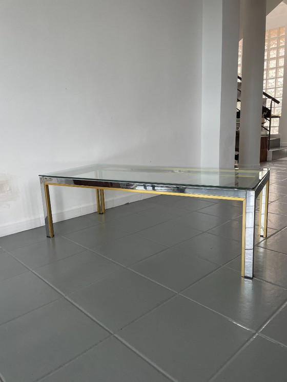 Image 1 of Romeo Rega coffee table in chrome and gold, Italy, 1970s