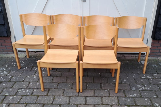 Image 1 of 6 sedie di design danese, impilabili.