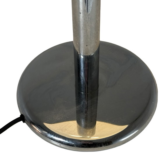 Image 1 of Pop Art / Space Age design - Mushroom lamp with white plexi shade and chrome base