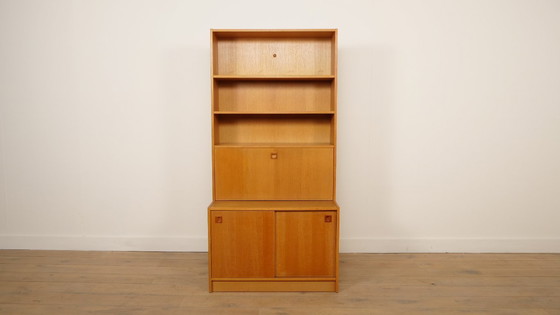 Image 1 of Armoire murale vintage | Bibliothèque | Chêne | Portes coulissantes