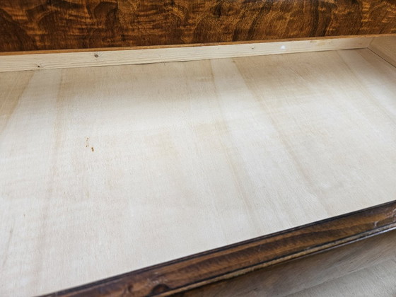 Image 1 of Commode Art Déco en ronce de noyer à quatre tiroirs