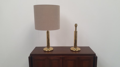 2x regency brass table lamp Baulmann Leuchten, Germany 1980s