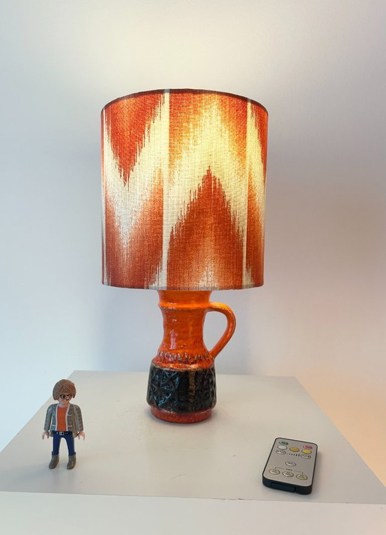 Image 1 of Lampe de table Fat Lava - fabriquée à partir d'un vase Jasba original des années 1970.