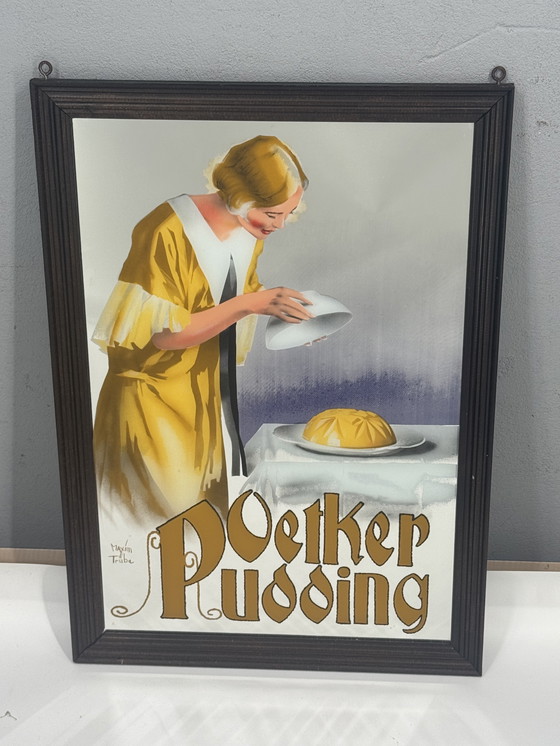 Image 1 of Vintage Oetker Pudding Reclamespiegel – zeldzaam & decoratief