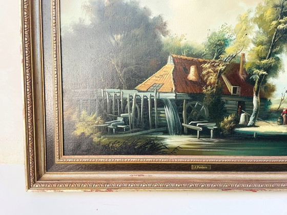 Image 1 of Tableau : J. Peeters, « Moulin hollandais au XVIIe siècle »