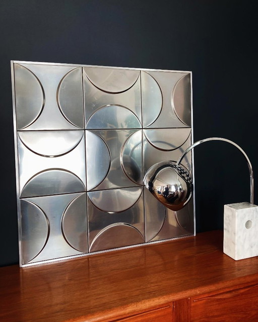 Stainless steel wall decor cinetic art. 1970