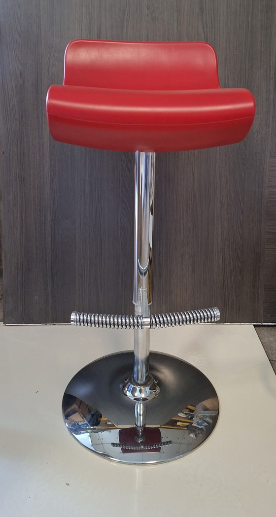 3 Italiaanse Design Barkrukken Arter & Citton – Rood – Verstelbaar – Arter&Citton, Chrome (photo 5 of 6)