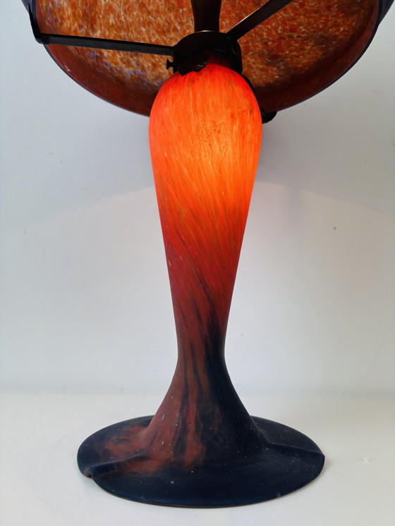 Image 1 of Französische Jugendstil-Pilzlampe pate de verre