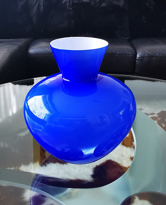 Image 1 of Mid Century Italian Cobalt Gradient Vase