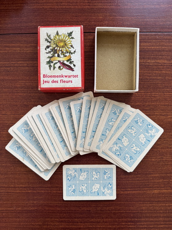 Image 1 of Vintage Bloemenkwartet Jeu de Fleurs - Diabolo 1964 – compleet