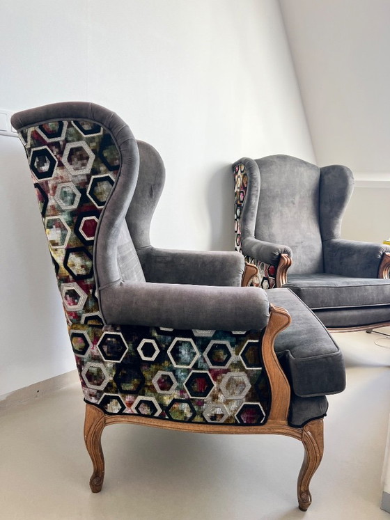 Wingback Chairs (2), Hotel Chique, Backside Fabric Designers Guild – Armchairs, Textile, Velvet (photo 5 of 10)