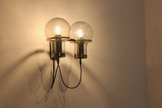 Raak Amsterdam Double Maxi Globe Wandlamp, Wandlampen, Metaal, Messing, Mid Century Modern (foto 9 van 12)