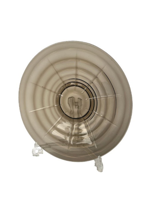 Image 1 of Belgian Design - Smoked Glass Art Deco Luxval Plate by Val Saint Lambert