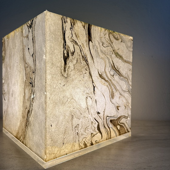 Image 1 of Mid-Century Design Lucite Cube Table Lamp, 1970’s