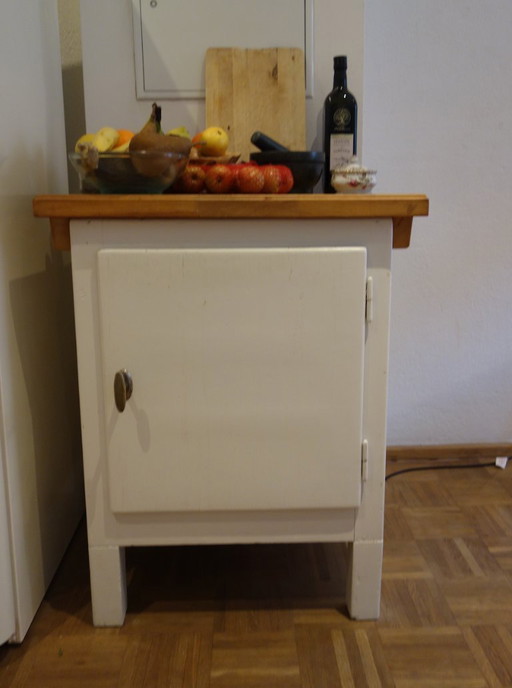 Vollholz Schrank Küchenschrank Vintage Eisschrank